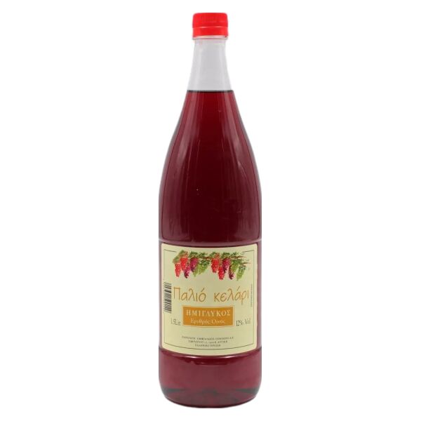 ΚΡΑΣΙ PET "ΠΑΛΙΟ ΚΕΛΑΡΙ" ΗΜΙΓΛΥΚΟ ΕΡΥΘΡΟ 1.5LT